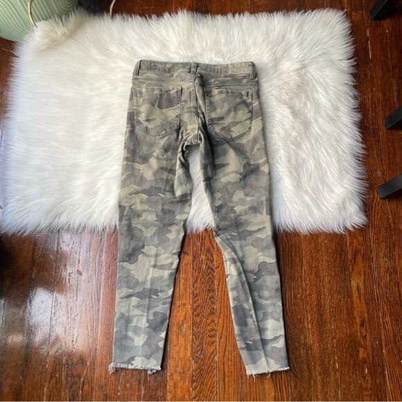 Zara Distressed Camouflage Skinny Jeans Size 4 - Picture 4 of 8